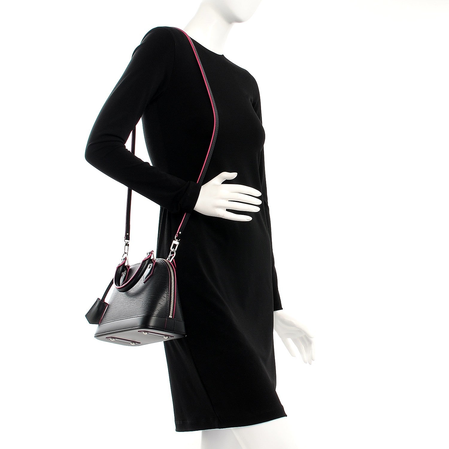 Louis Vuitton Epi Alma BB Black Hot Pink 2 of 8