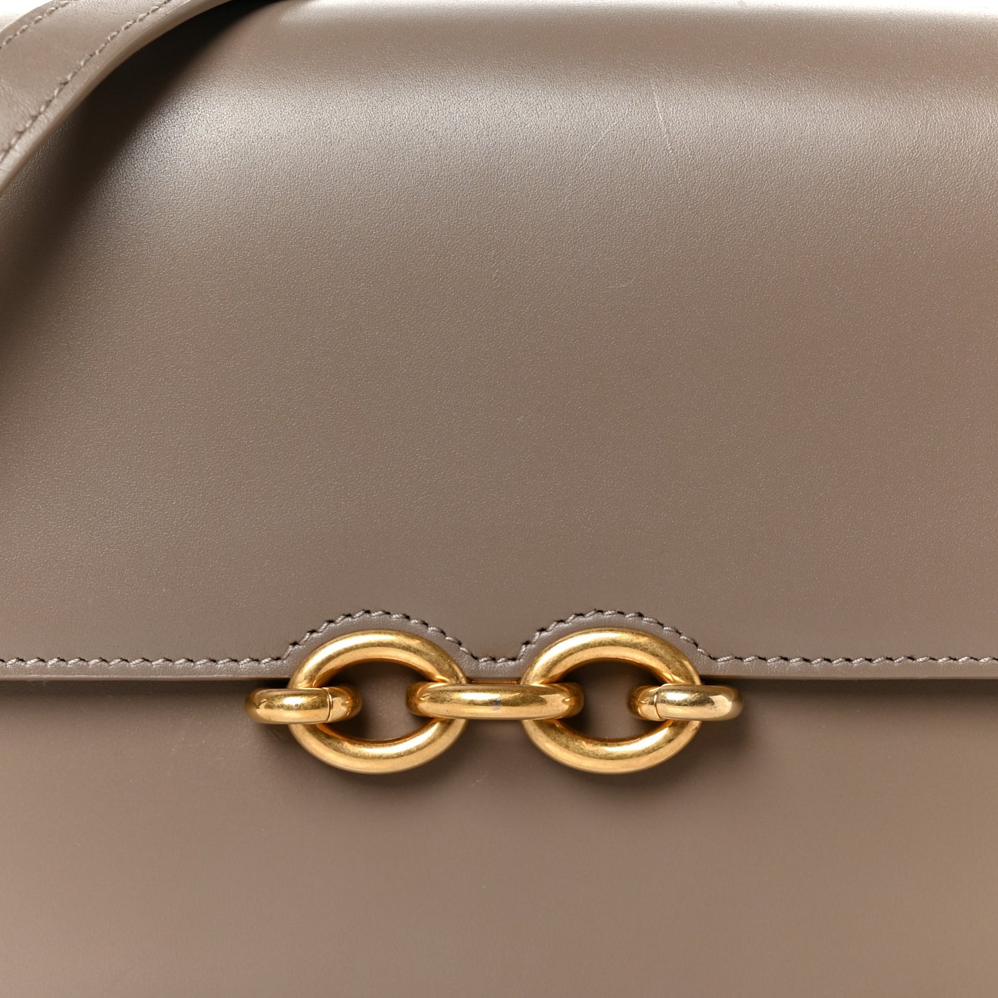 Smooth Calfskin Le Maillon Satchel Greyish Brown