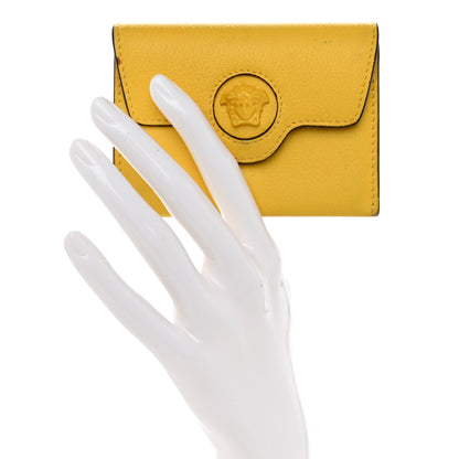 Versace Grained Calfskin Medusa Card Holder Yellow Purple 2 of 18