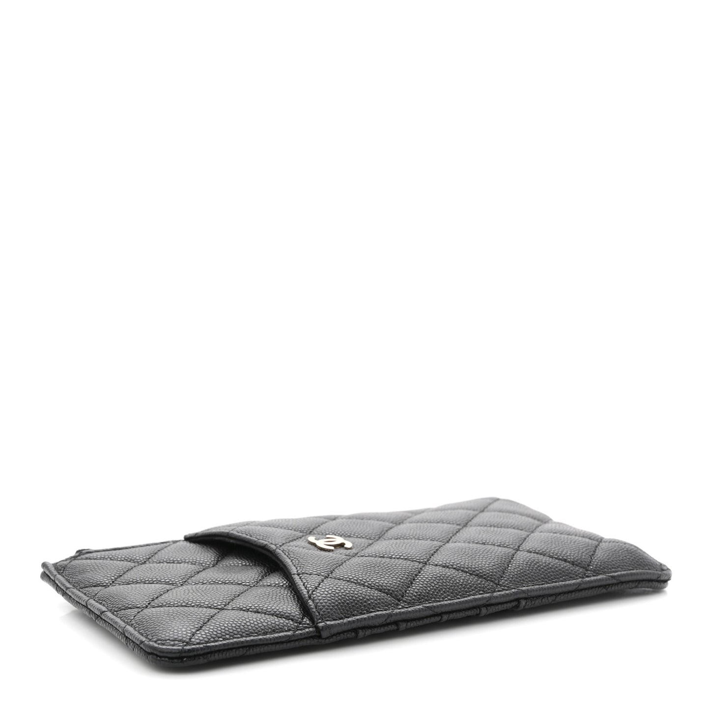 Caviar Quilted Classic iPhone Pouch Black