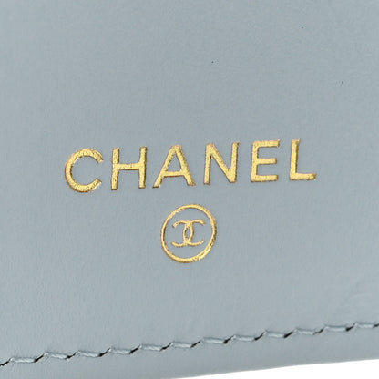 Chanel Lambskin Quilted Chanel 19 Flap Card Holder Light Blue 8 of 13