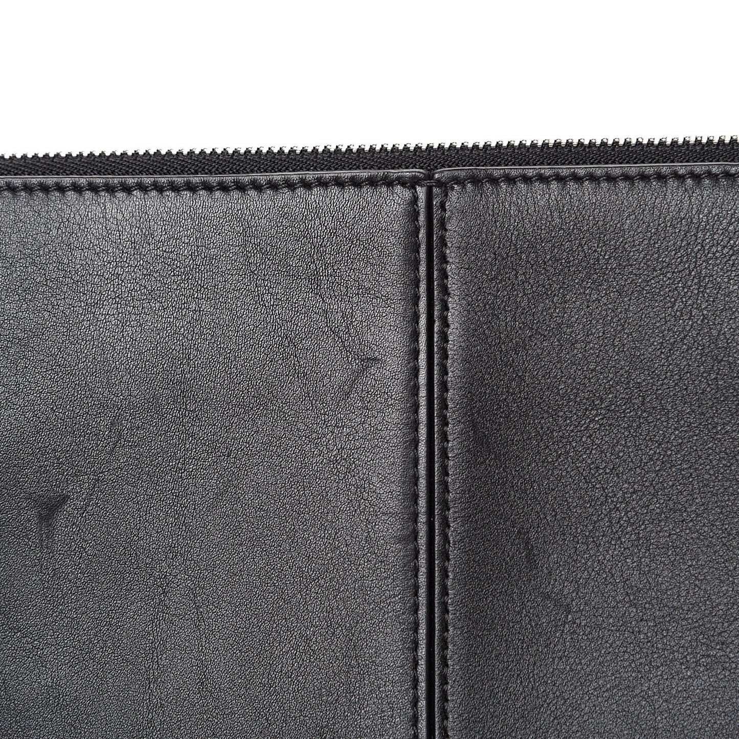 Supple Natural Calfskin Tri-Fold Clutch Black