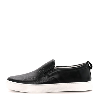 Gucci Calfskin GG Tennis Embossed Mens Dublin Slip On Sneakers 12 Black 1 of 11