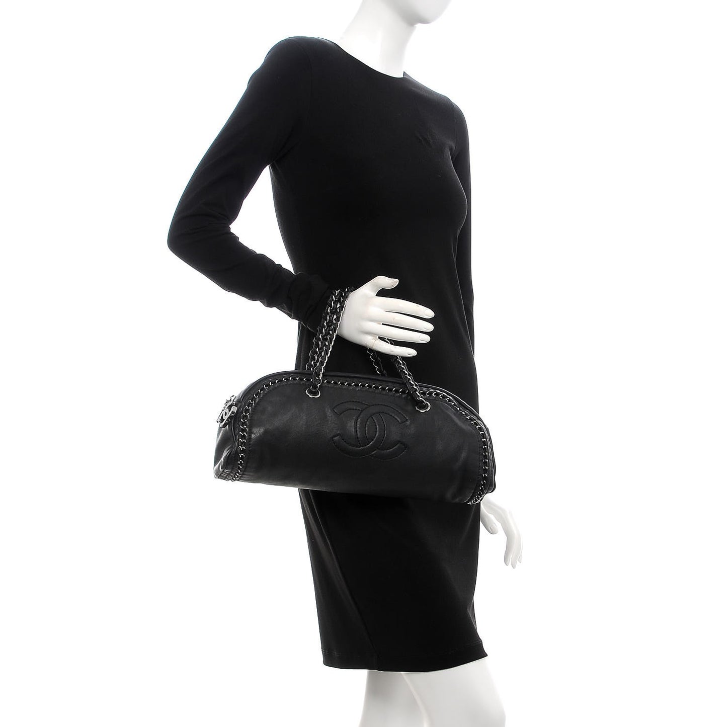 Smooth Calfskin Petit Luxe Ligne Bowler Black