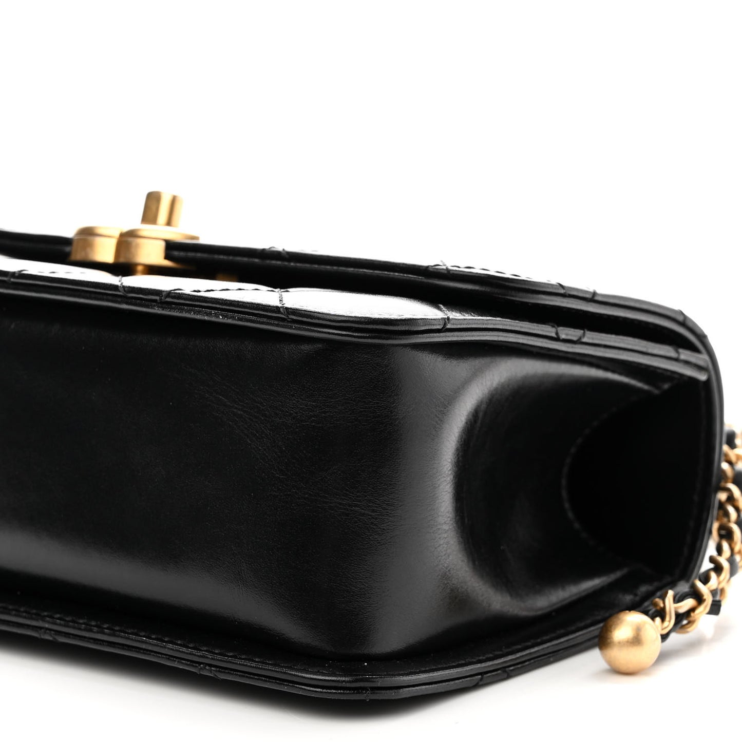 Calfskin Quilted Mini Perfect Fit Flap Black