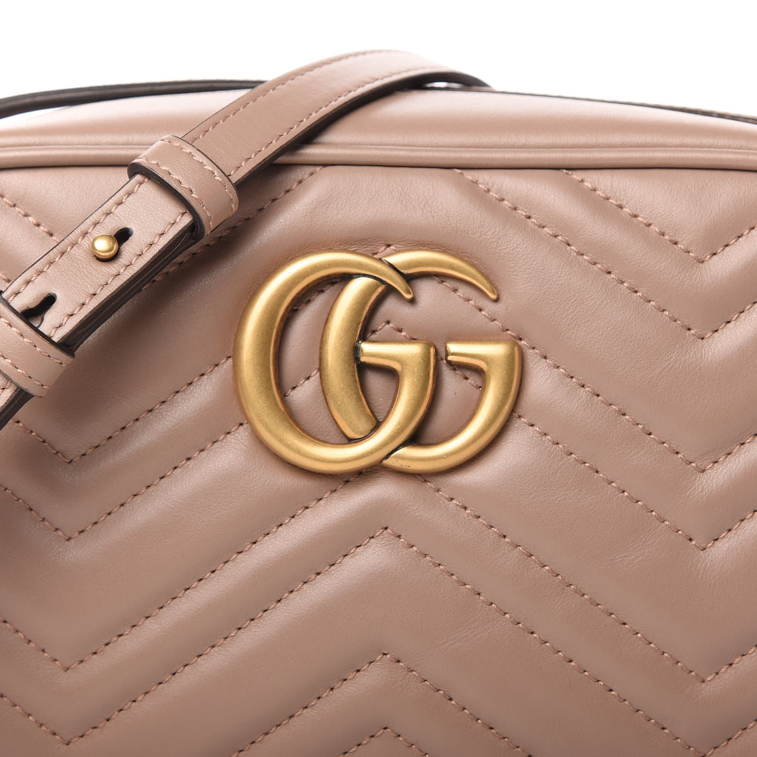 Gucci Calfskin Matelasse Small GG Marmont Chain Shoulder Bag Porcelain Rose 10 of 10
