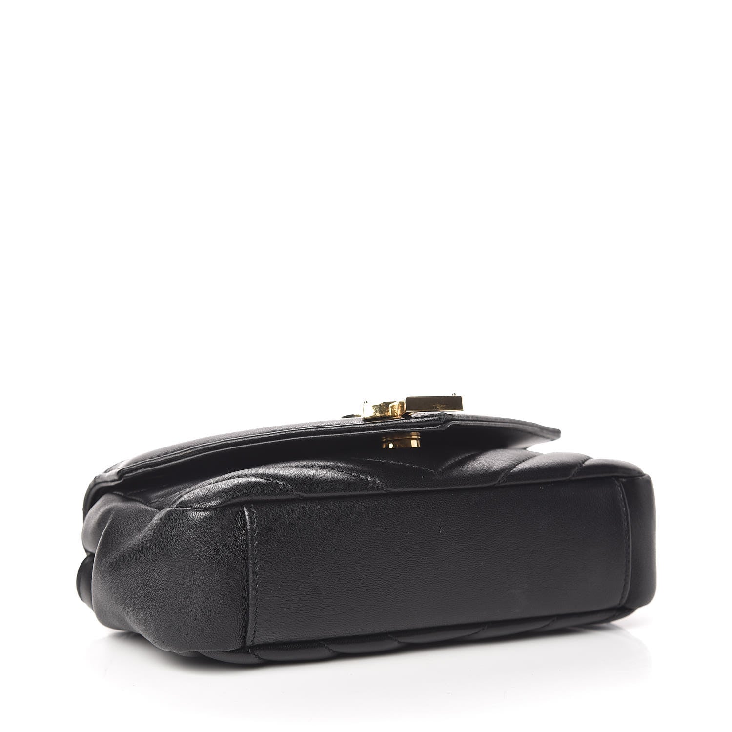 Saint Laurent Calfskin Matelasse Chevron Classic Monogram Baby Chain Bag Black 4 of 10
