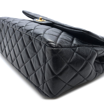Chanel Grained Calfskin Quilted XXL Travel Flap Bag Black 10 of 10