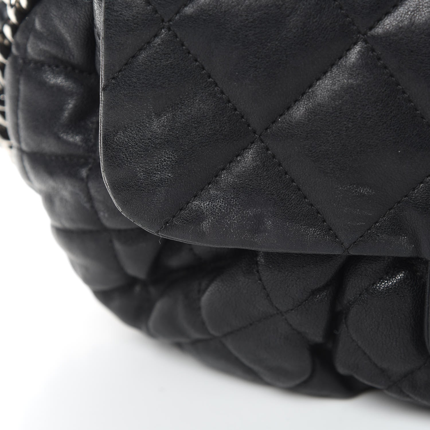Chanel Washed Lambskin Quilted Medium Chain Around Messenger Black 15 of 15