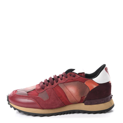 Valentino Garavani Fabric Suede L'Amour Womens Rockrunner Sneakers 37.5 Red 1 of 10
