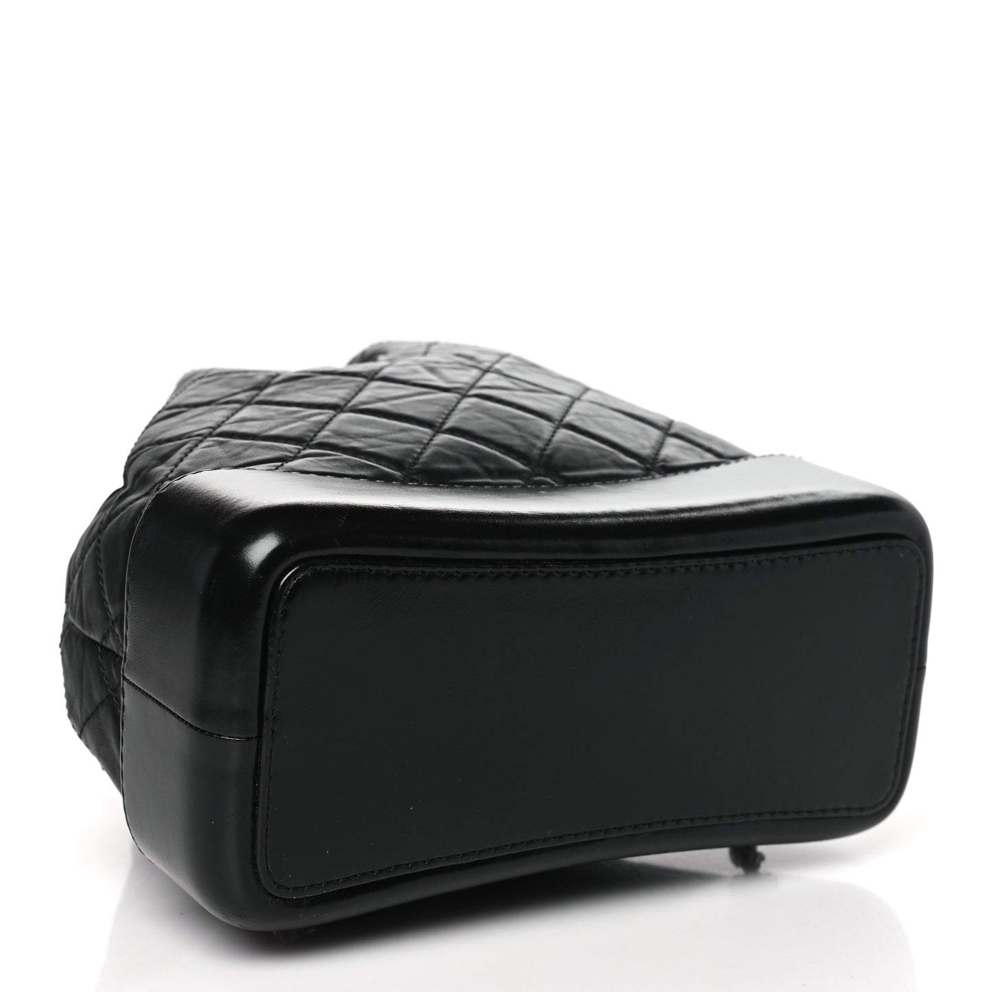 Aged Calfskin Quilted Small Gabrielle Backpack Black