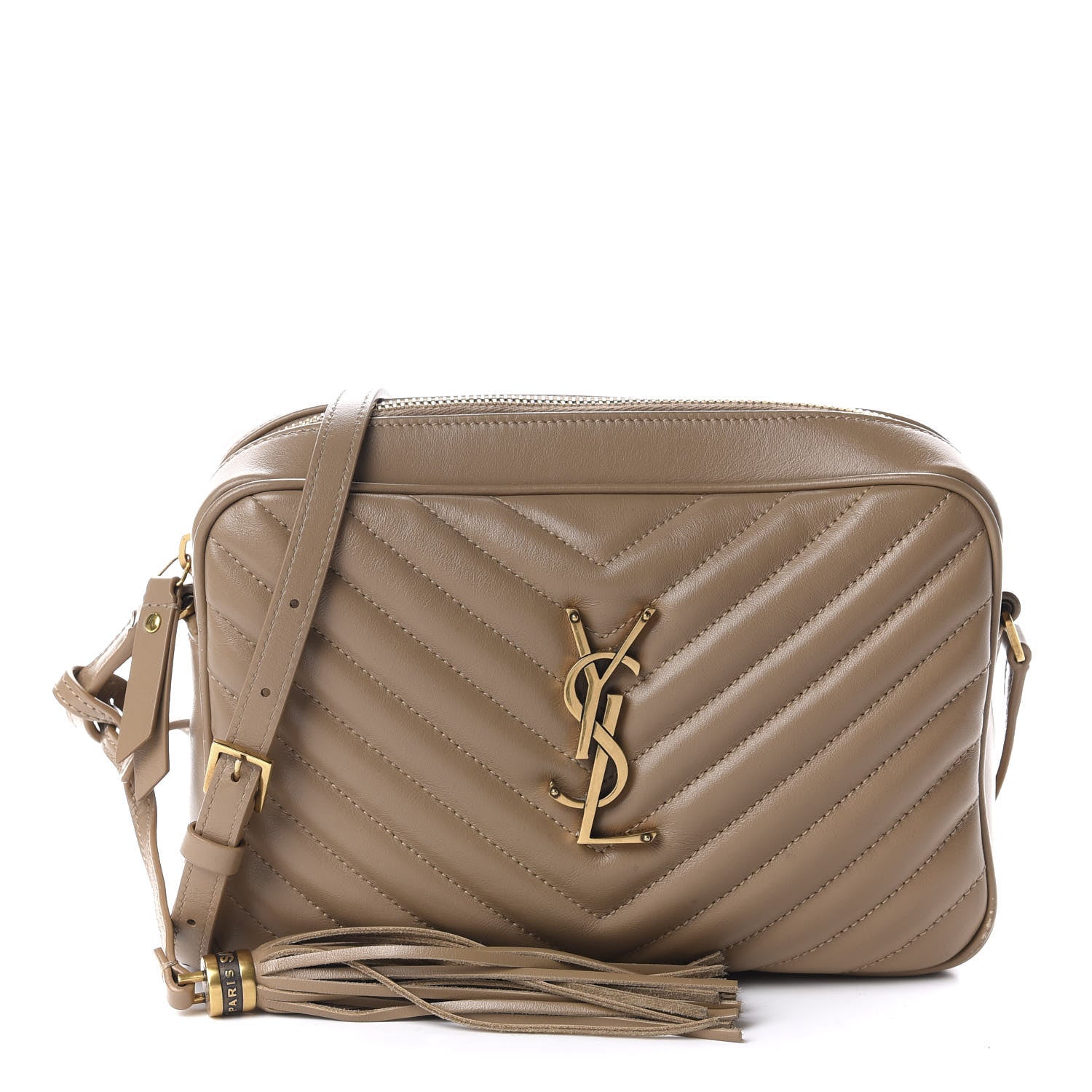 Saint Laurent Calfskin Matelasse Monogram Lou Camera Bag Dark Latte 1 of 10