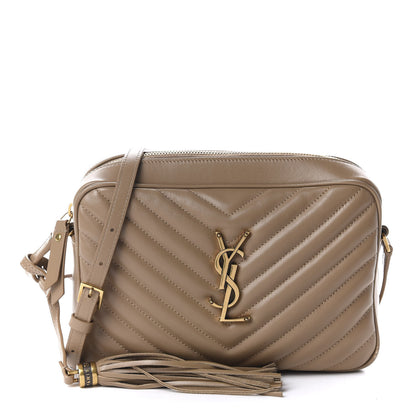 Saint Laurent Calfskin Matelasse Monogram Lou Camera Bag Dark Latte 1 of 10
