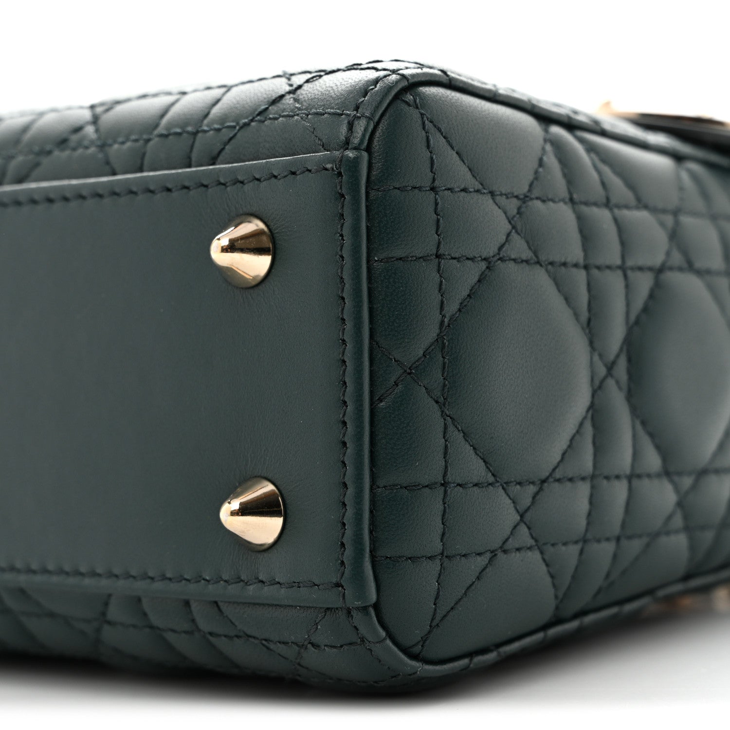 Christian Dior Lambskin Cannage Small My ABCDior Lady Dior Dark Green 10 of 14