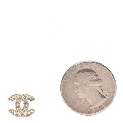 Chanel Crystal Mini CC Earrings Gold 2 of 4