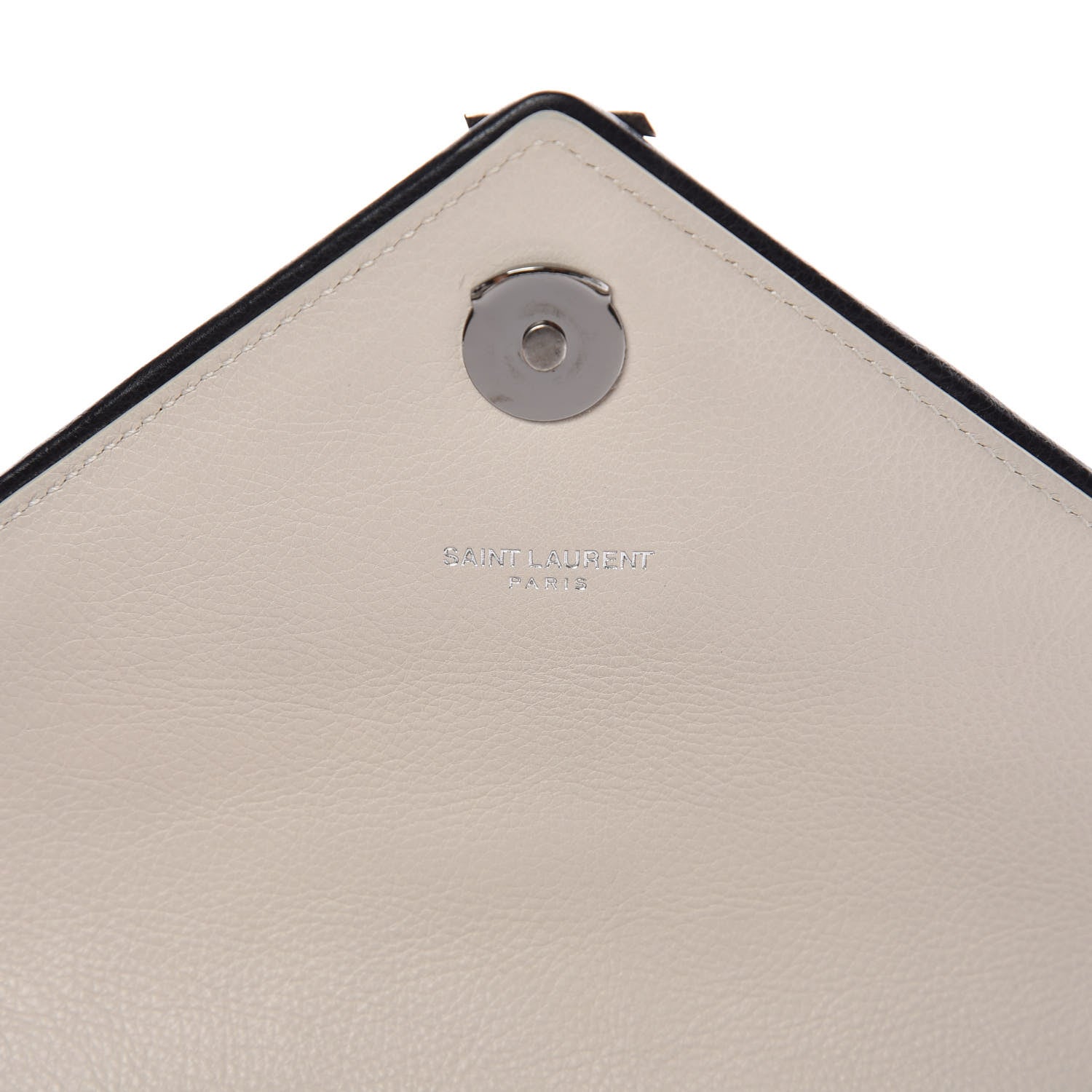 Saint Laurent Sheepskin Tri-Quilt Monogram Medium Soft Envelope Bag White Black 7 of 10