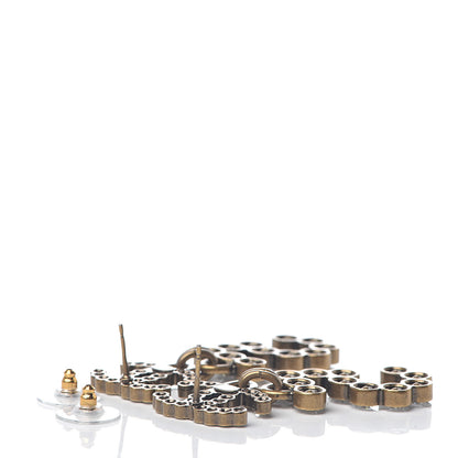 Chanel Metal Crystal City of Lights No 5 Drop Earrings Gold 3 of 5