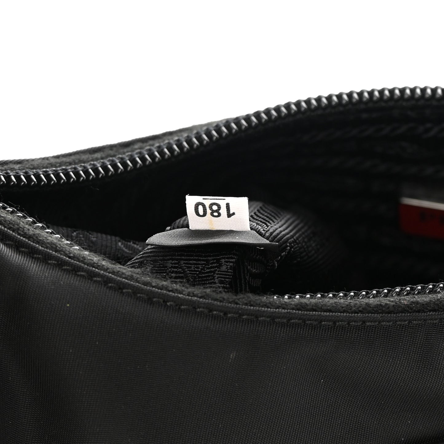 Tessuto Nylon Saffiano Lunar New Year Mini Re-Edition 2000 Bag Black Fuoco