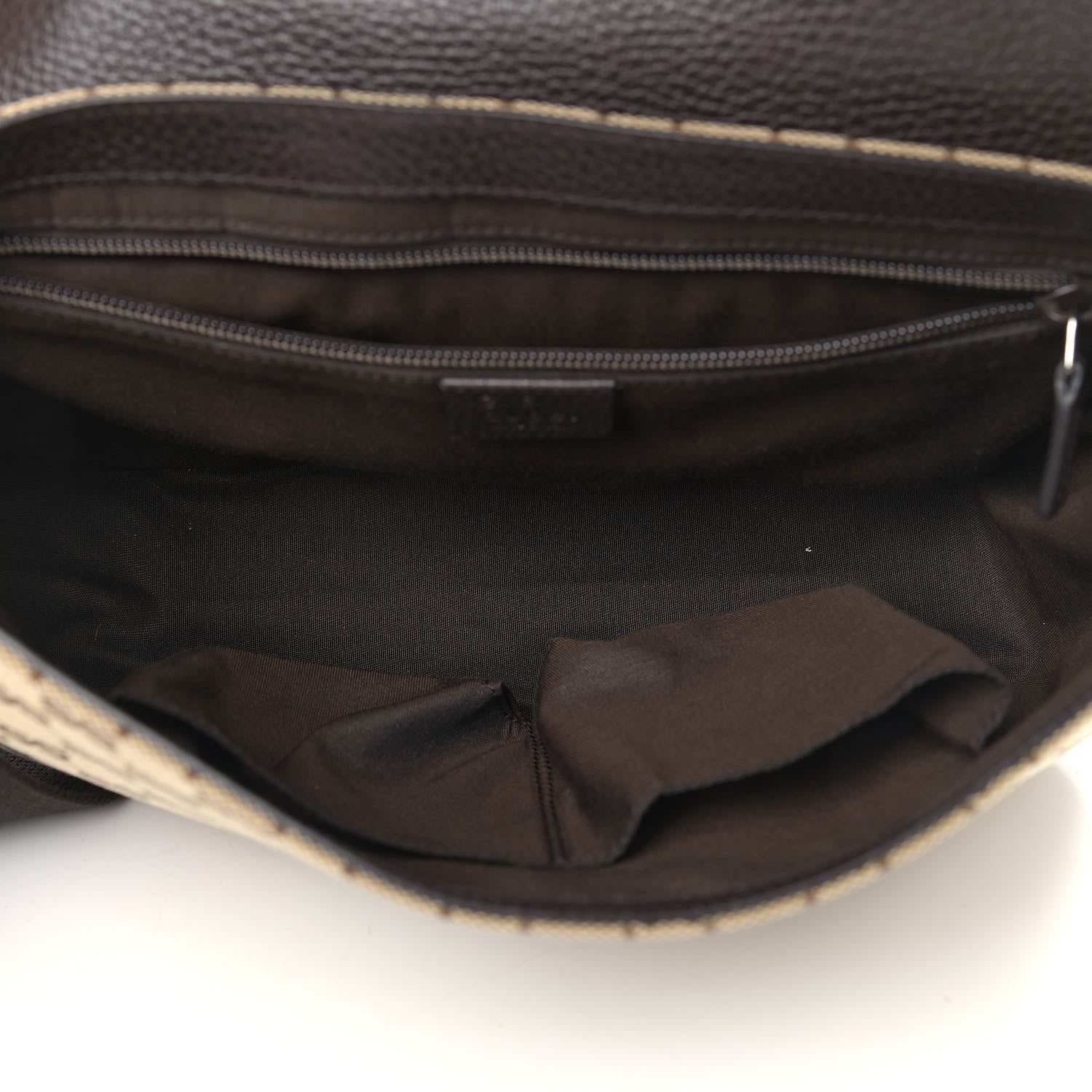 Gucci Monogram Flap Messenger Bag Beige Dark Brown 4 of 9