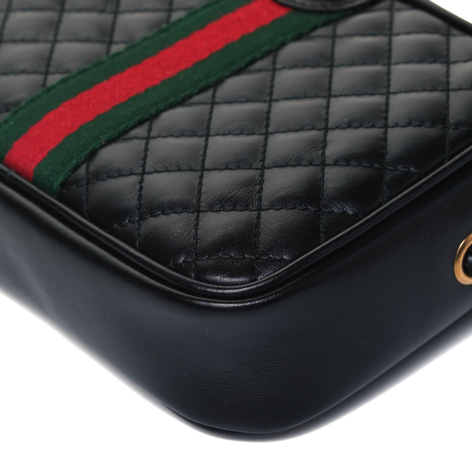 Gucci Calfskin Trapuntata Web Mini GG Shoulder Bag Black 8 of 8