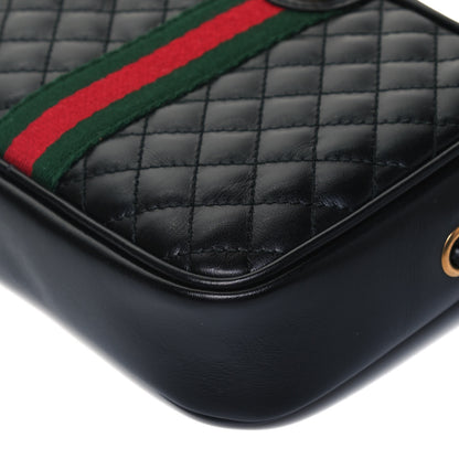 Gucci Calfskin Trapuntata Web Mini GG Shoulder Bag Black 8 of 8