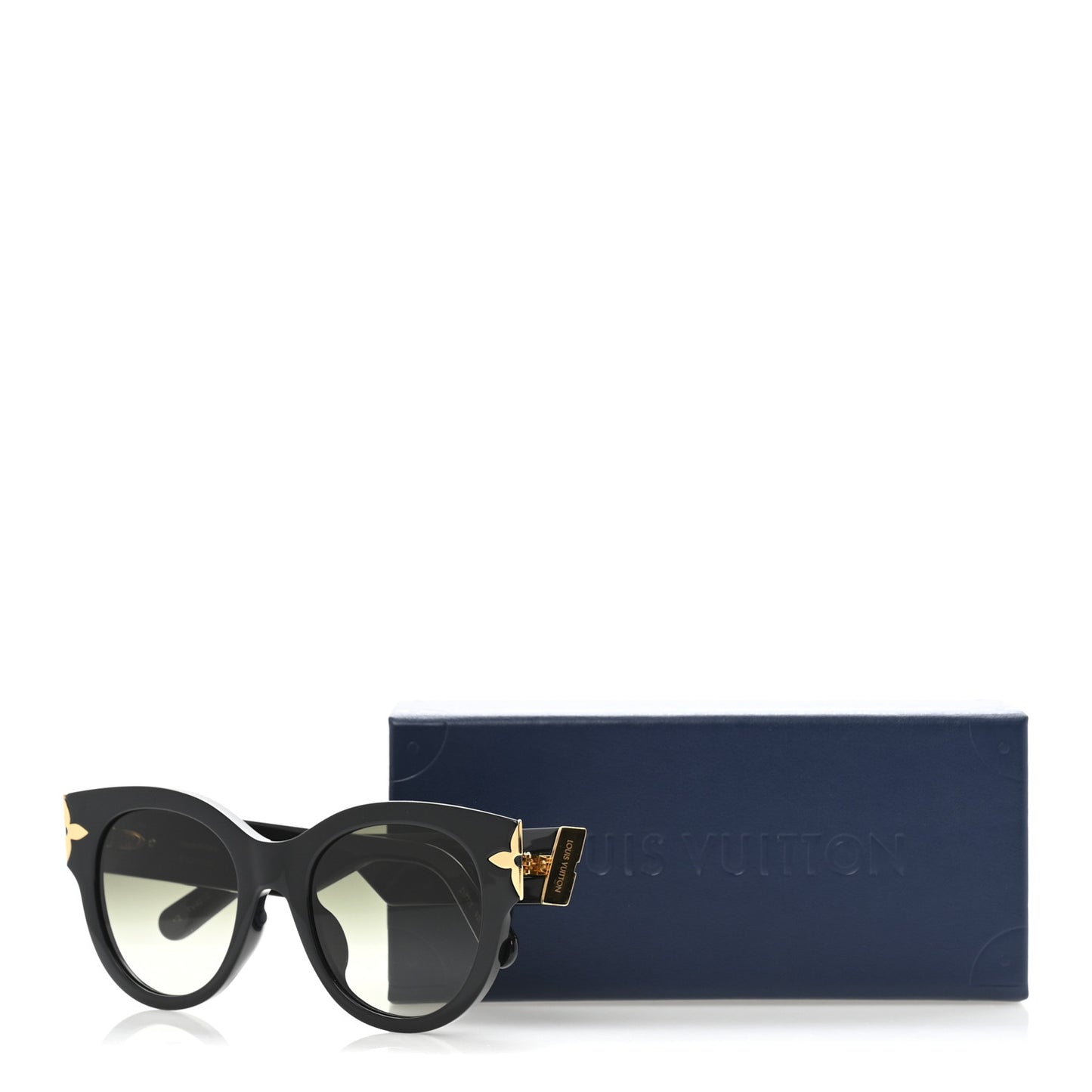 Acetate Flower Edge Round Sunglasses Z1777E Black