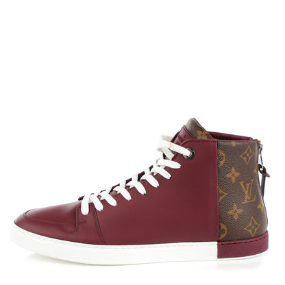 Louis Vuitton Calfskin Monogram Line Up Sneaker Boots 8 Bordeaux 1 of 7