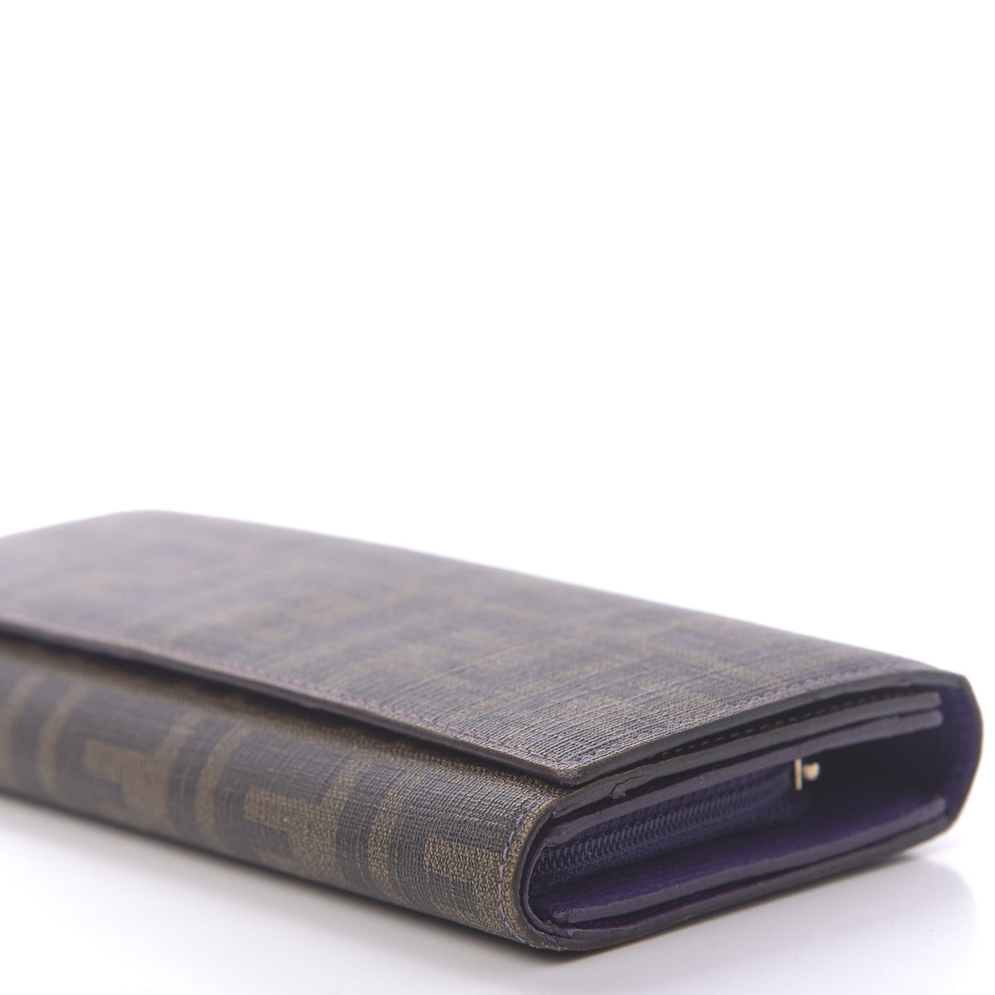 Zucca Spalmati Vitello Elite Continental Wallet Tobacco Viola
