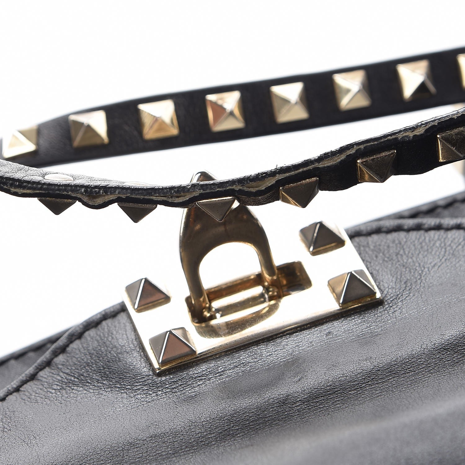 Valentino Garavani Vitello Small Rockstud Tote Black 11 of 12