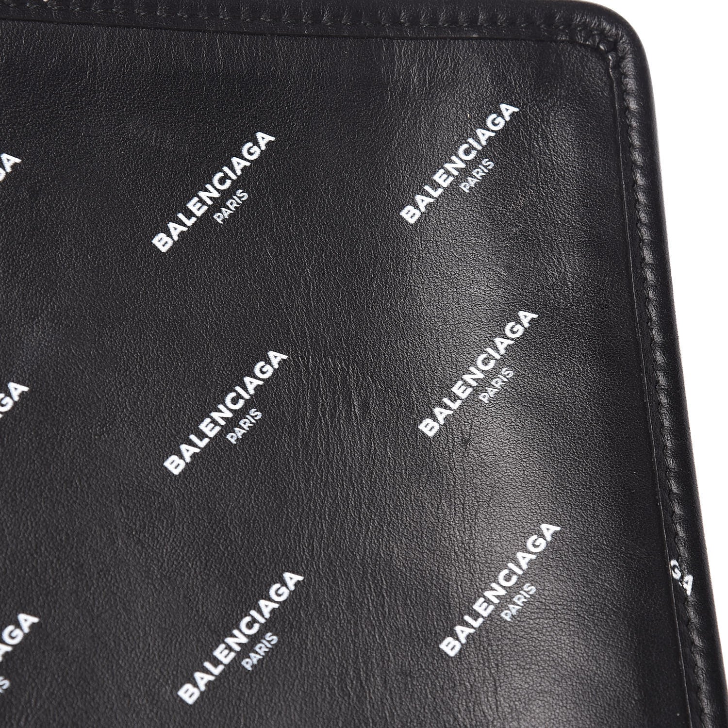 Balenciaga Calfskin Allover Logo Documents Case Black 11 of 13