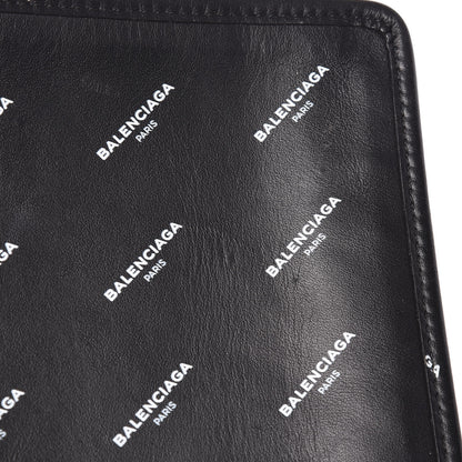 Balenciaga Calfskin Allover Logo Documents Case Black 11 of 13