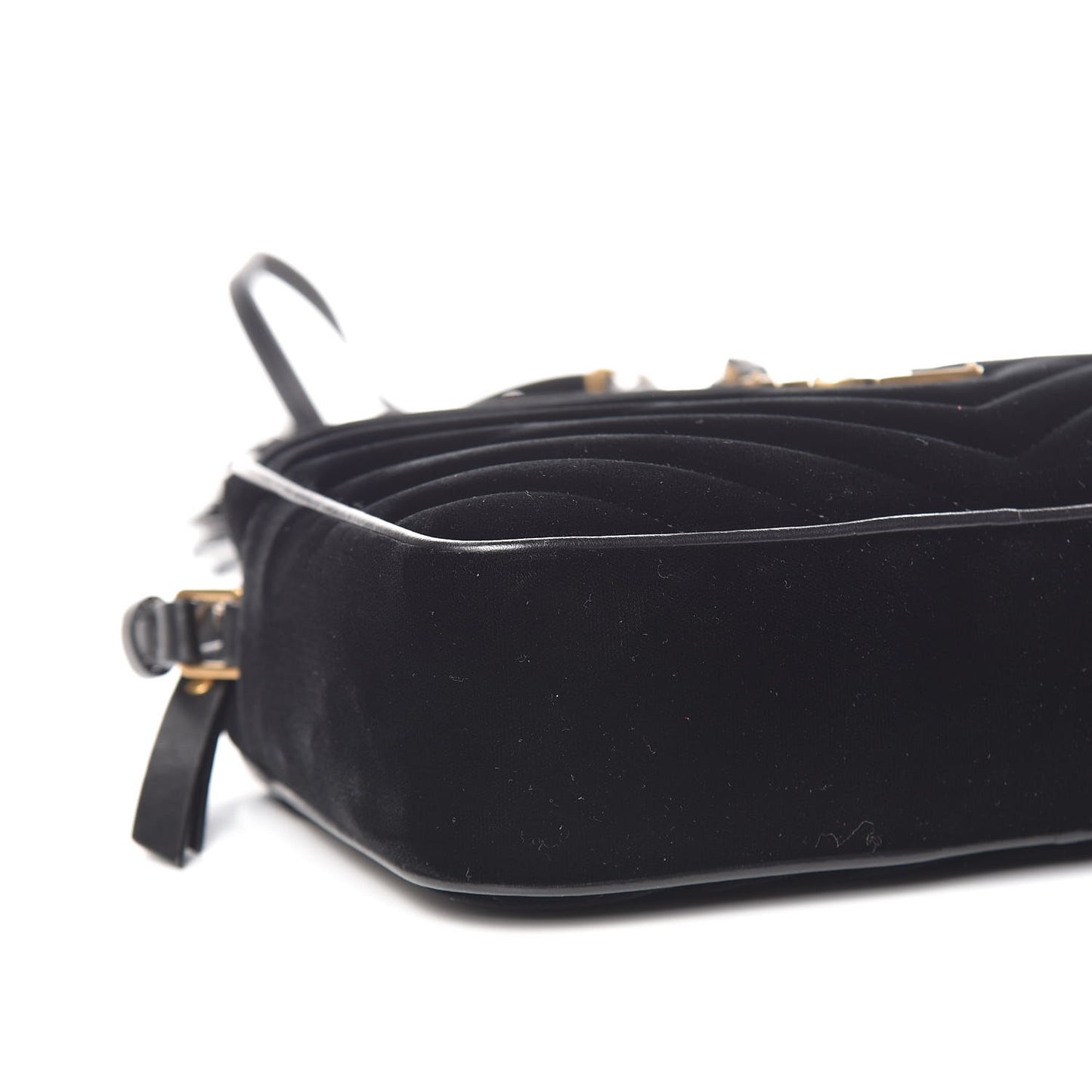 Velvet Matelasse Monogram Lou Camera Bag Black