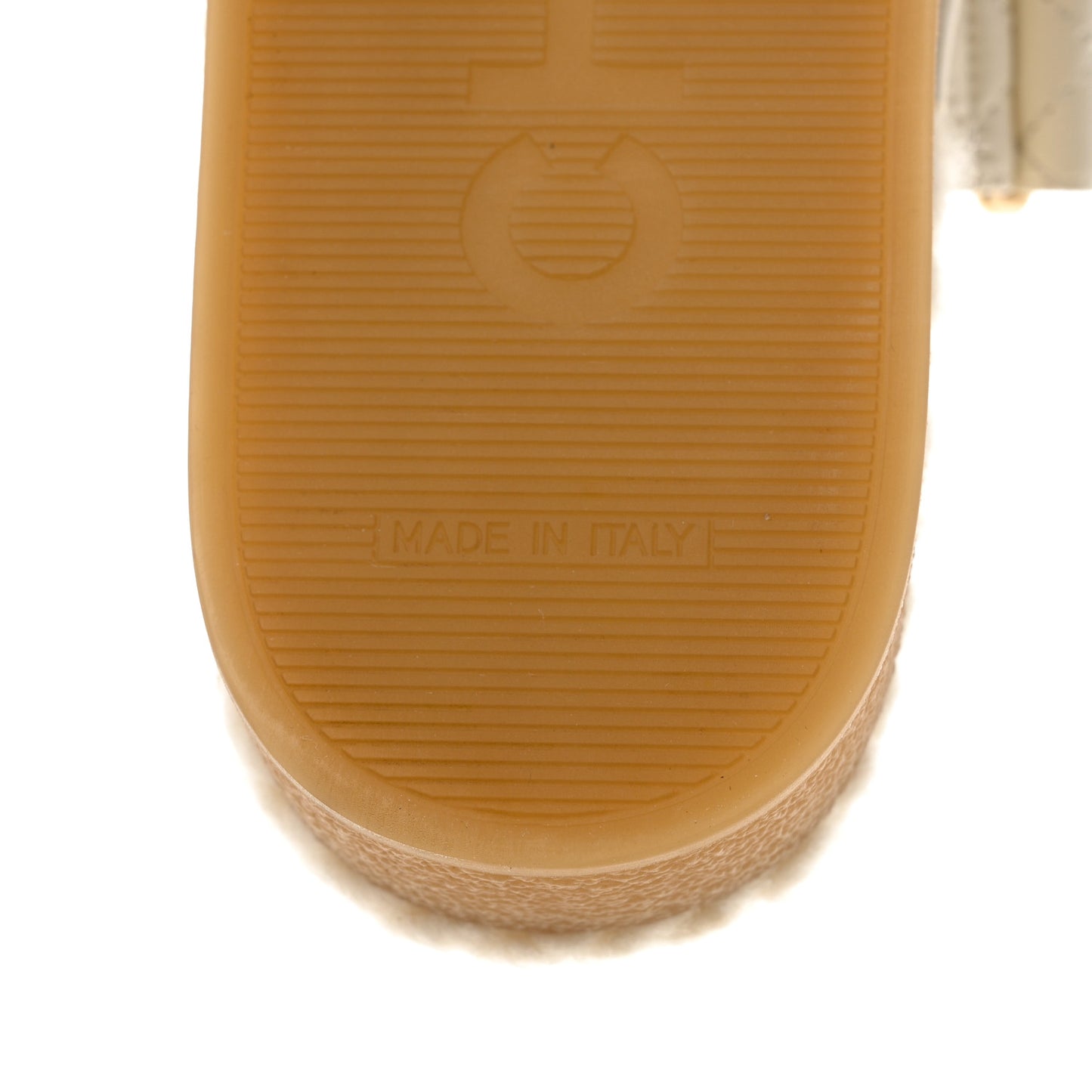 Cord Lambskin Quilted Logo Mules 37 Ivory