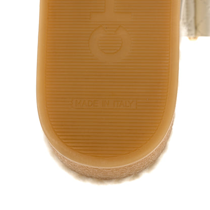 Chanel Cord Lambskin Quilted Logo Mules 37 Ivory 8 of 8