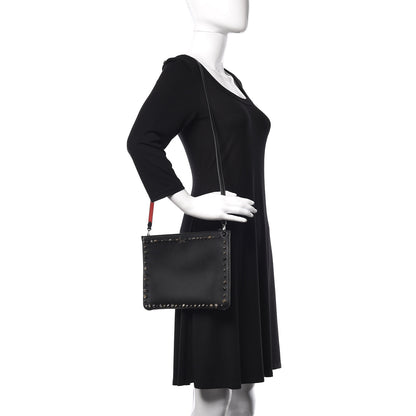 Christian Louboutin Calfskin Empire Trashmix Spike Loubiclutch Clutch Black 2 of 13