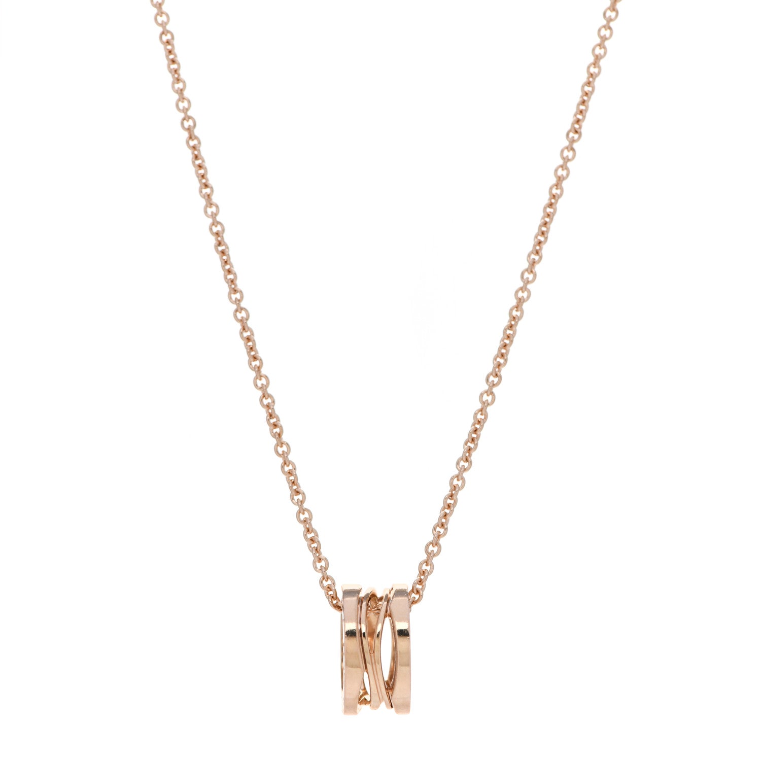Bulgari 18K Rose Gold B.Zero1 Open Legends Pendant Necklace 1 of 7