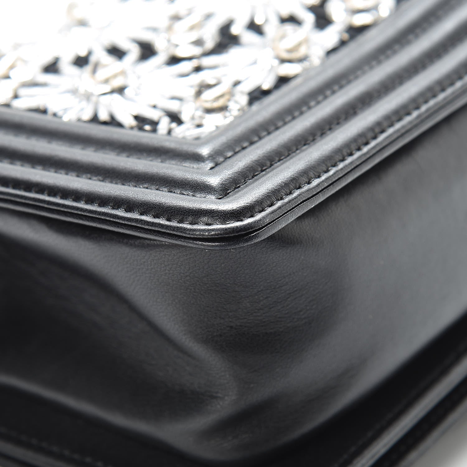 Chanel Lambskin Satin LED Metal Small Boy Flap Black 13 of 19