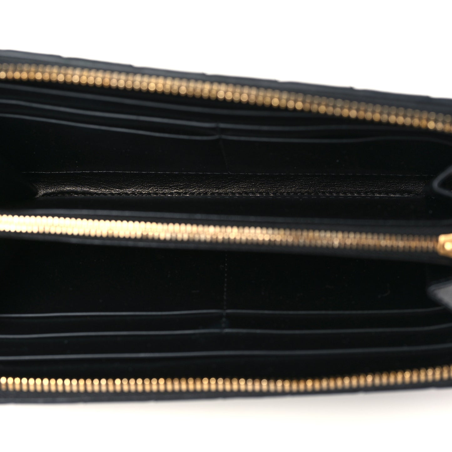 Nappa Intrecciato Zip Around Wallet Black