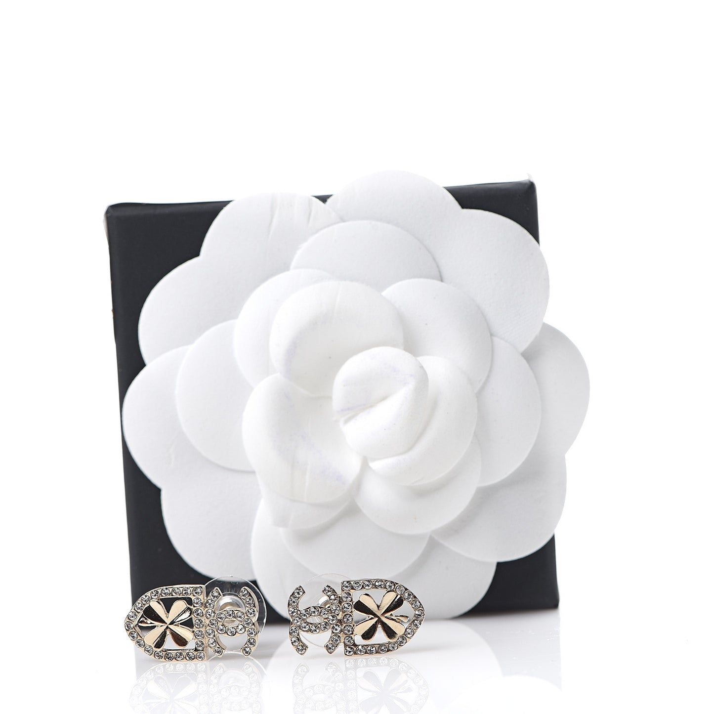 Crystal CC Sergeant Earrings Gold