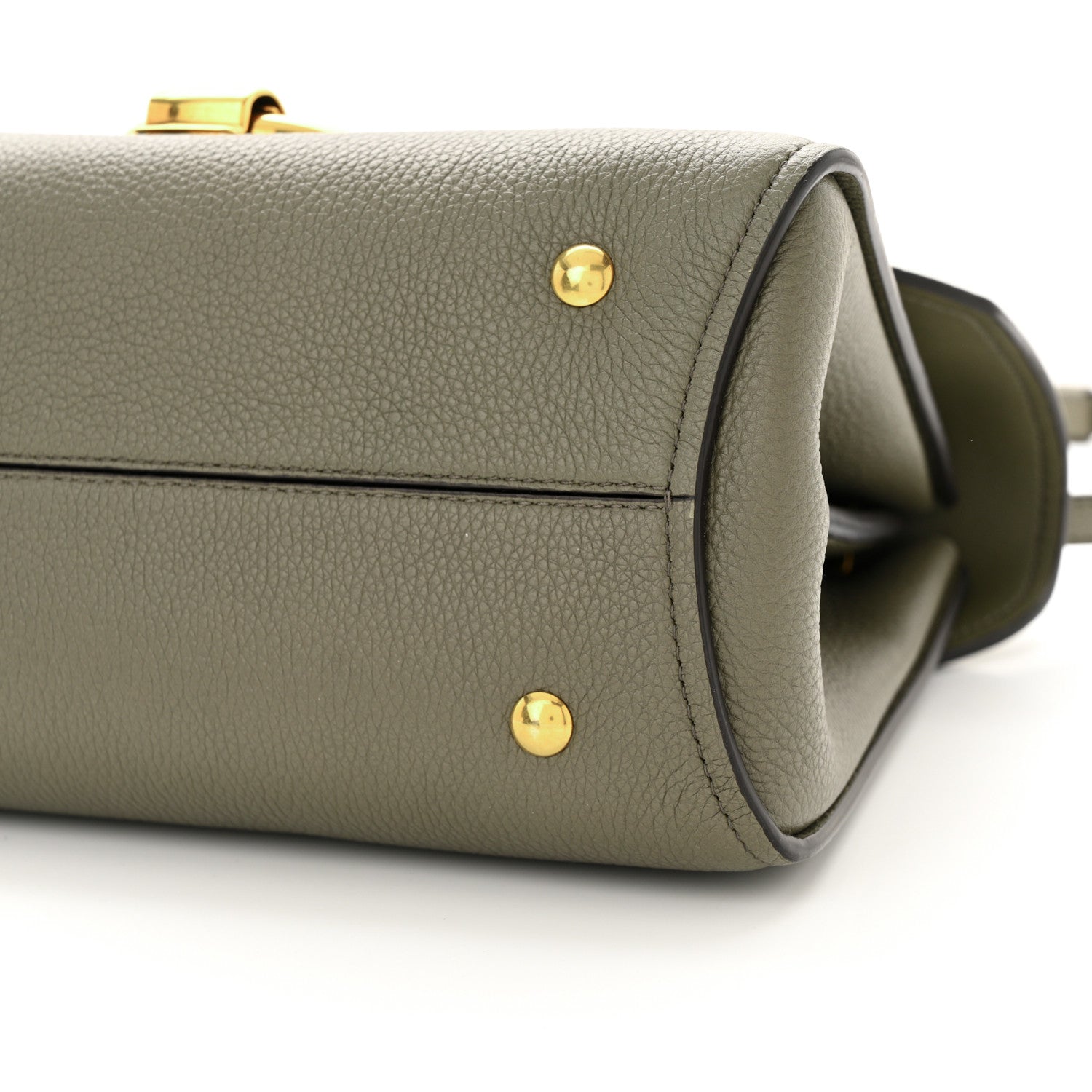Salvatore Ferragamo Calfskin Small Margot Top Handle Satchel Verde Olivo 9 of 9