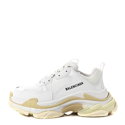 Balenciaga Fabric Mesh Womens Triple S Sneakers 39 White 1 of 6