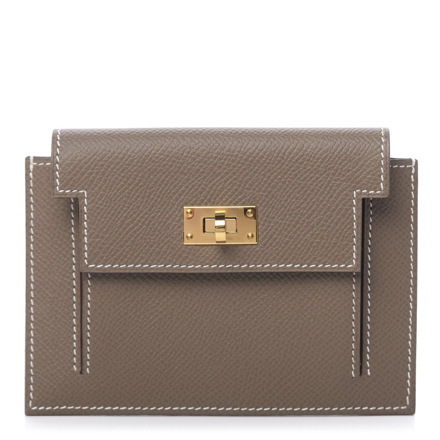 Epsom Kelly Pocket Compact Wallet Etoupe