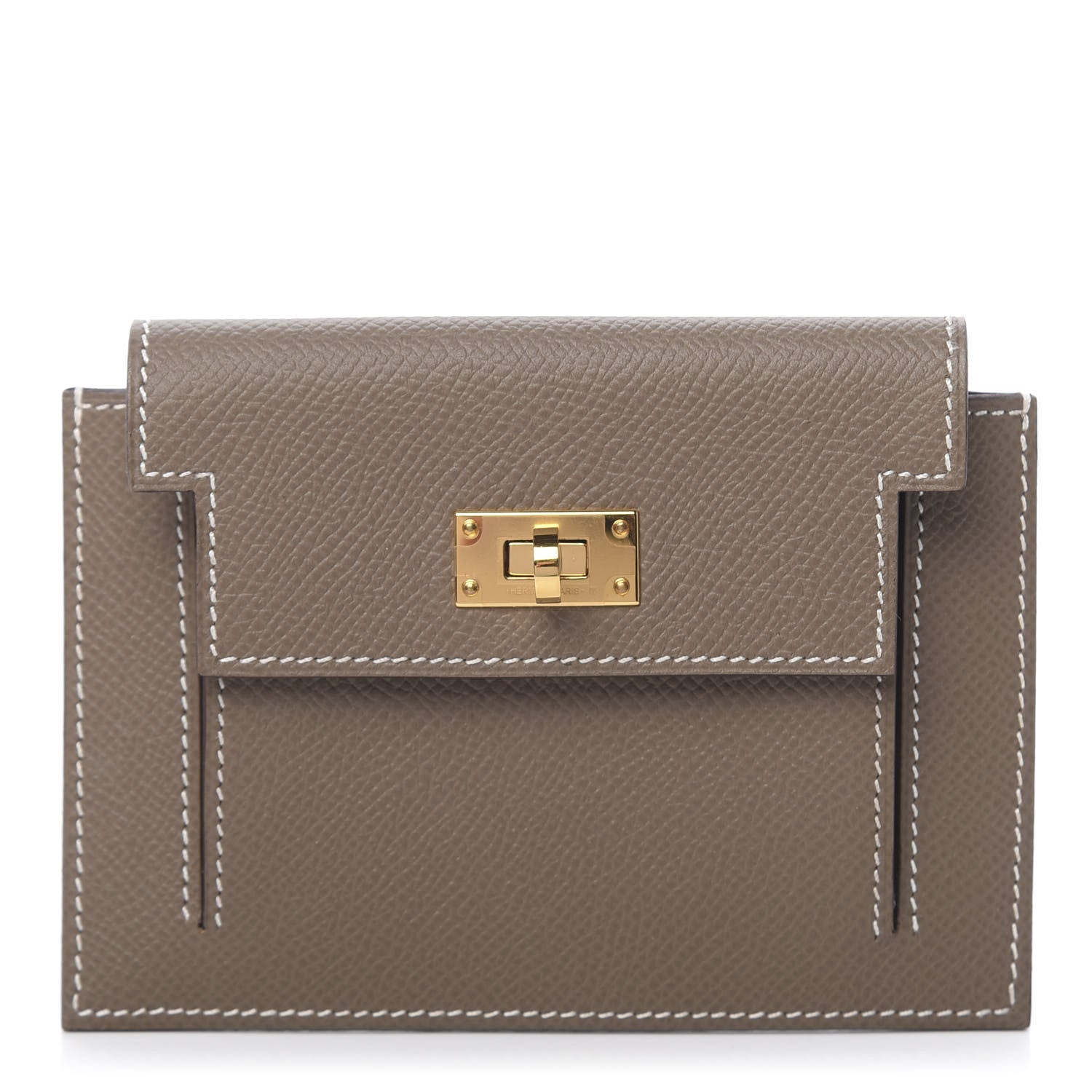 Hermes Epsom Kelly Pocket Compact Wallet Etoupe 1 of 7