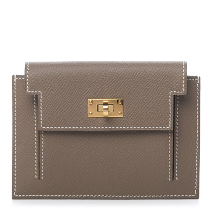 Hermes Epsom Kelly Pocket Compact Wallet Etoupe 1 of 7