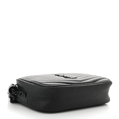Saint Laurent Grain De Poudre Matelasse Monochrome Monogram Mini Lou Camera Bag Black 4 of 10