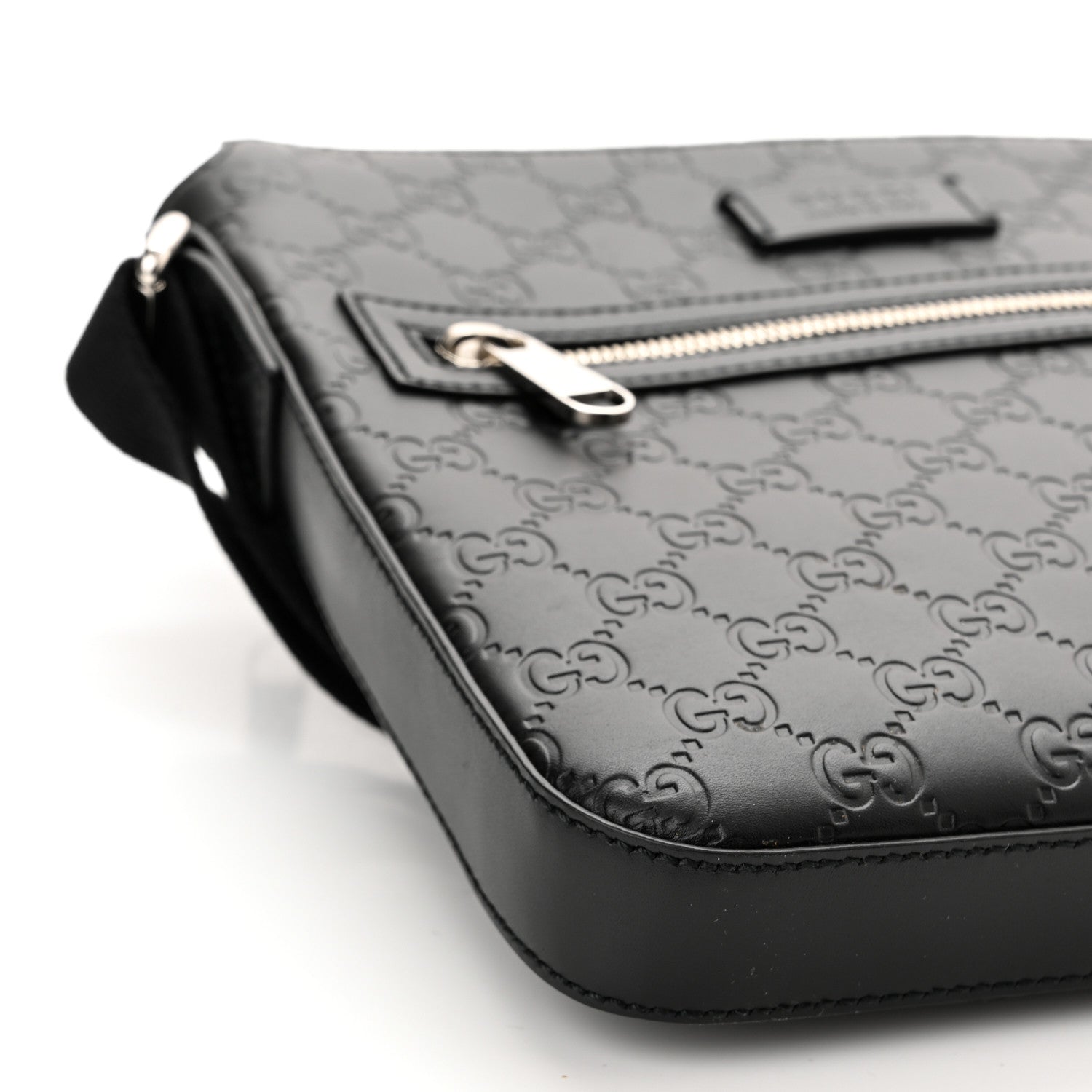 Gucci Guccissima Signature Small Messenger Bag Black 9 of 10