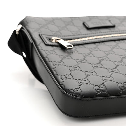Gucci Guccissima Signature Small Messenger Bag Black 9 of 10