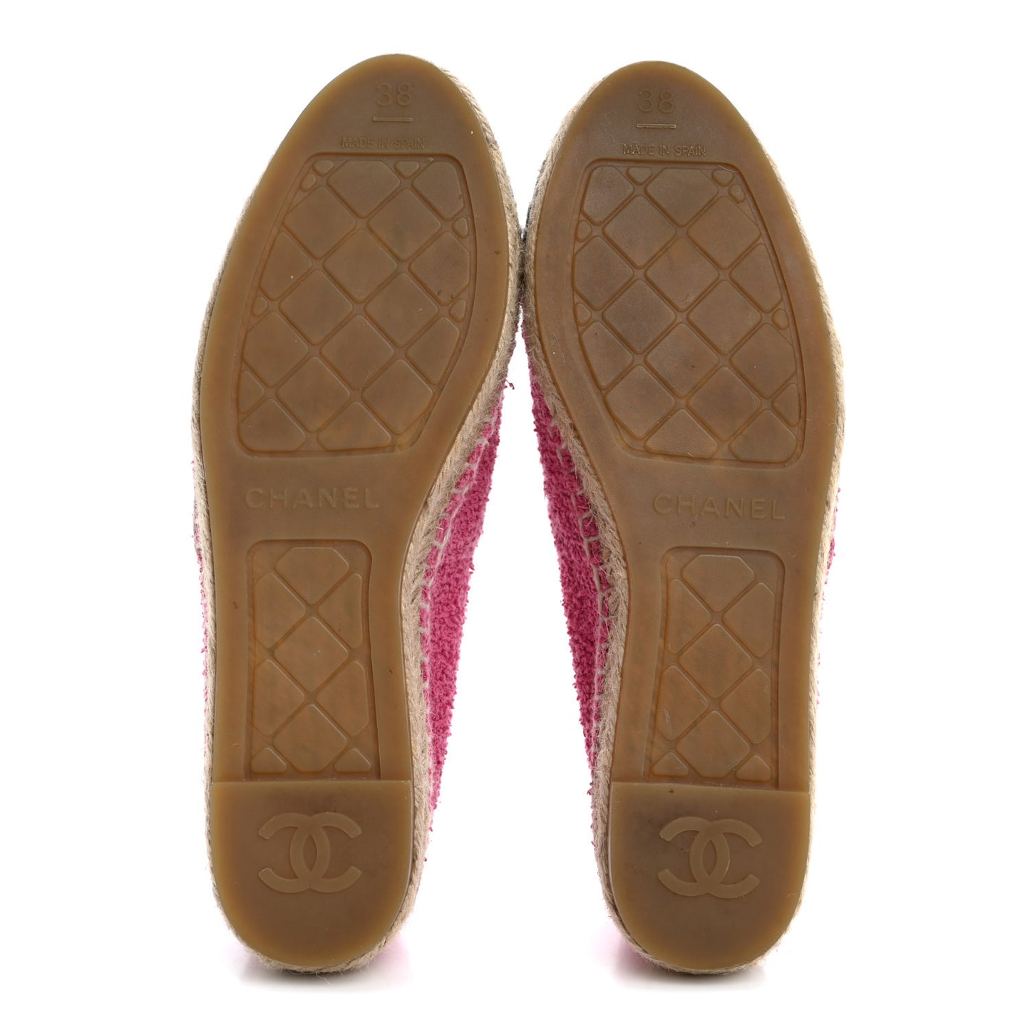Fabric Grosgrain CC Espadrilles 38 Dark Pink Black