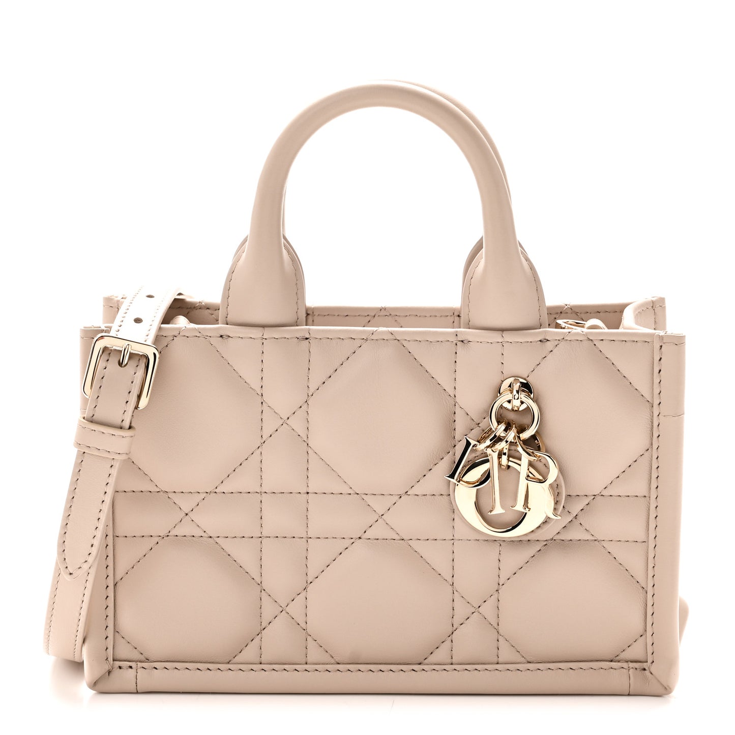 Calfskin Macrocannage Mini Book Tote Trench Beige