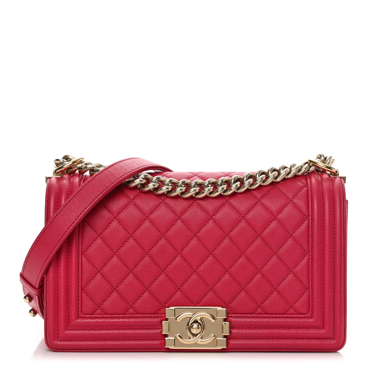 Chanel Caviar Quilted Medium Boy Flap Fuchsia 1 of 15